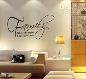 Family & Live English Quote Wall Decal Lettering Saying Art Sticker ...