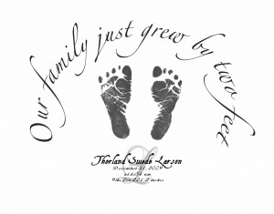 Footprint Baby Announcement Pinkcochon picture