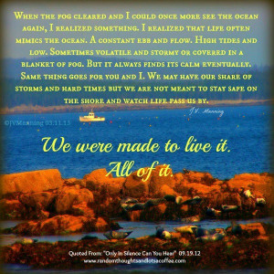 ... fog will clear and we will eventually find our calm.