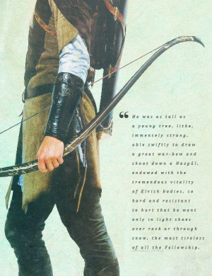 LOTR book quote about Legolas
