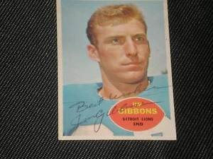 JIM GIBBONS 1960 TOPPS SIGNED AUTOGRAPH CARD 44 LIONS