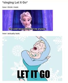 How I look while singing Let It Go - Frozen Meme