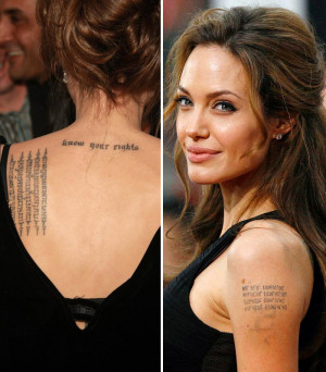 ... Incantation Written In Khmer Script and the Tattoo of Angelina Jolie