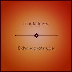 Inhale love. Exhale #gratitude 
