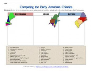 ... early American colonies or a preview to see what students already know