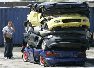 Street racers’ souped-up cars crushed