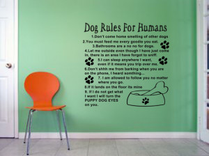 Dog Rules For Humans Funny Wall Art Sticker WA350