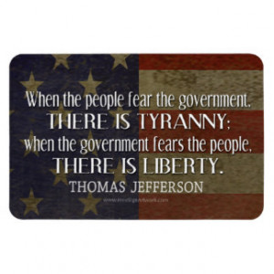 Thomas Jefferson Quote on Tyranny and Liberty Vinyl Magnets