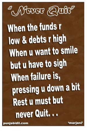 Motivational Wallpaper on Failure : When the funds are low and debts ...