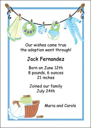 Blue Clothesline Adoption Announcements