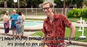 Stephen Merchant as Stuart with a quote from Hello Ladies episode.