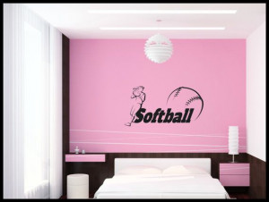 Softball teen girl bedroom Wall art, wall decal, wall quote, vinyl ...