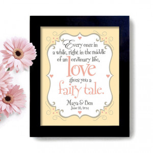 Fairy Tale Wedding Quote - Art Print - Unique Engagement or Bridal ...