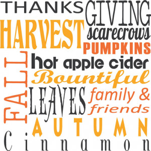 Thanksgiving Subway Art Wall Decal