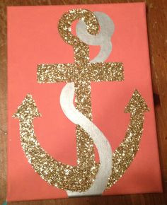 Glitter Anchor Canvas on Etsy, $24.00 More