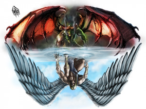 Devil Angel Girls Tattoo