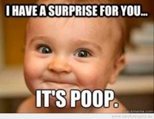 Funny Picture - I have a surprise for you it's poop baby