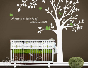 cute bird tree Custom name Quote leaf leaves birds home Art Decals ...