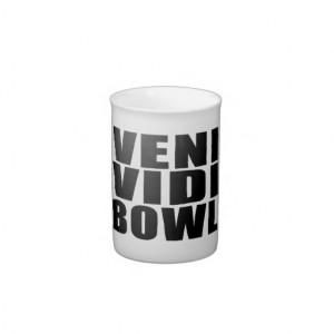 Funny Bowling Quotes Jokes : Veni Vidi Bowl Bone China Mug