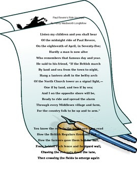 Poem Paul Revere Midnight...