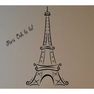 Eiffel Tower Lettering Sayings Stickers