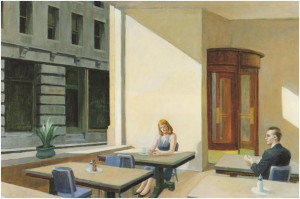 Edward Hopper - Sunlight in a Cafeteria, 1958.