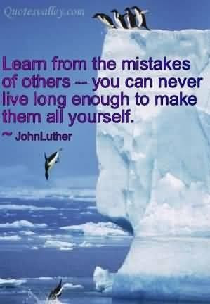 Learn from the mistakes of others quote