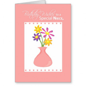 3414 Niece Birthday Flowers, Religious Greeting Card