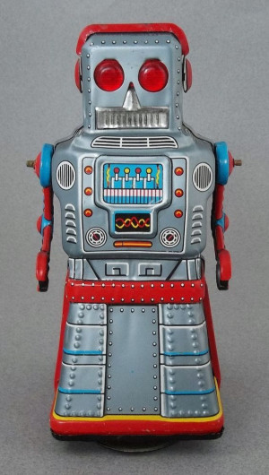 Vintage Yoshiya (KO) Japan Atom Robot Tin Wind-up Friction