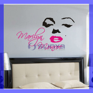 Marilyn Monroe Wall Decal Decor Quote Face Red Lips Large Nice Sticker