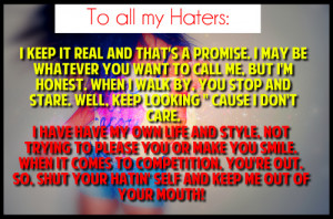 To All My Haters Quotes. QuotesGram