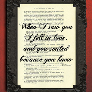 Love Quote - When I saw you - Love quote art - Love dictionary art ...