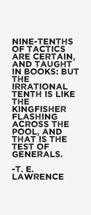 tenths of tactics are certain, and taught in books: but the irrational ...