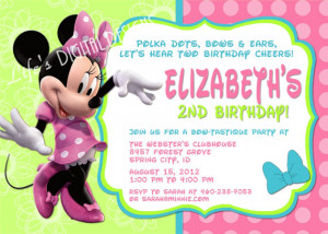 Minnie Mouse Bowtique Invitations Birthday Party Photo Option ...