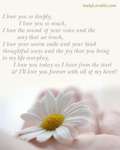 love you so deeply...poem for wedding album More