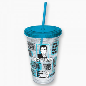 Home Archer Character Quotes Cup w/ Straw