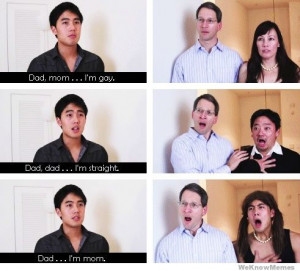 Dad Mom… I’m Gay Dad, dad… I’m straight. Dad… I’m mom.