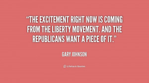 The excitement right now is coming from the Liberty movement. And the ...