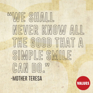 An inspirational quote by Mother Teresa.