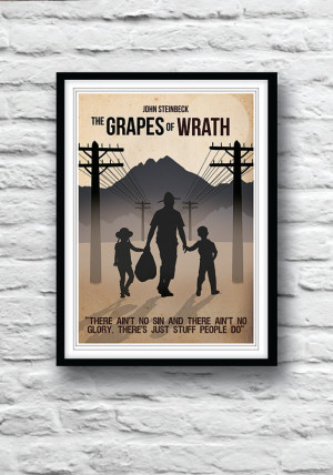 The Grapes of Wrath poster, Quote Poster, John Steinbeck, Typographic ...