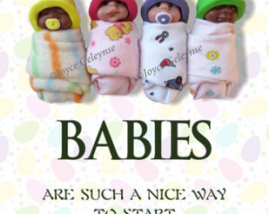 BABIES Print, Polymer Clay Babies, with Humorous Quote, Midwife Office ...