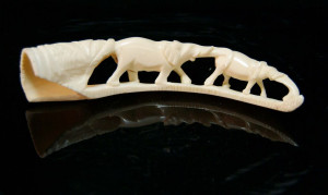 African Carved Ivory Tusks