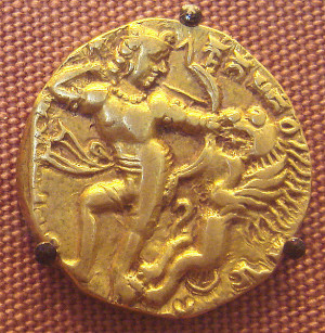 The Gupta king Kumaragupta I , depicted in the coin below , appears to ...