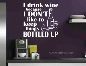 Drink Wine Quote Wall Art Sticker