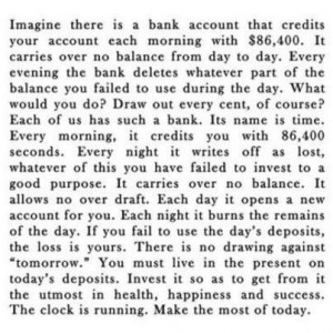 Imagine there is a bank account ...