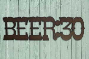 Rustic, Recycled Metal Word Phrase Wall Sign 