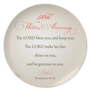 50th Wedding Anniversary, Religious Lord Bless Party Plates