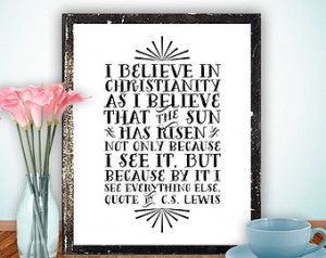 Quote wall art prin table, print typography inspirational C. S. Lewis ...
