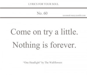 lyrics one headlight the wallflowers lyrics for your soul