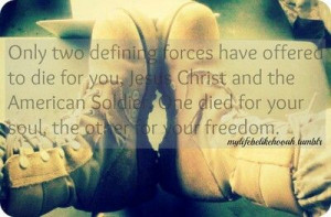 Jesus: soul; American Soldier: freedom